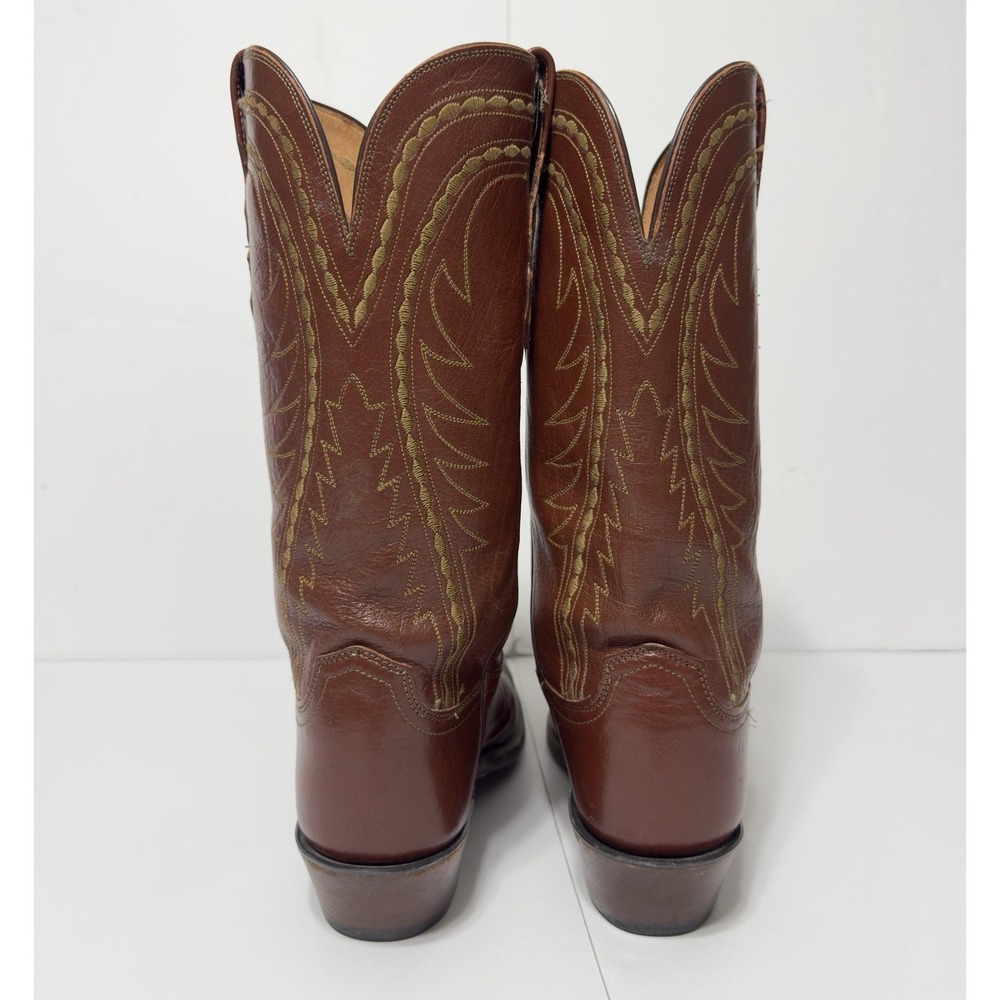 Lucchese 1883 Womens Snip Toe Cowhide Red Leather Boot 9 N820054 Cowgirl Western - Picture 5 of 9